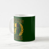 Molon Labe Spartan Laurels op Forest Green Koffiemok (Voorkant links)