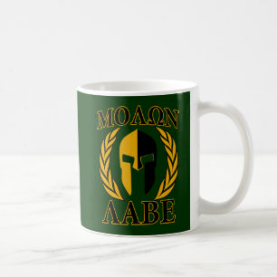 Molon Labe Spartan Laurels op Forest Green Koffiemok