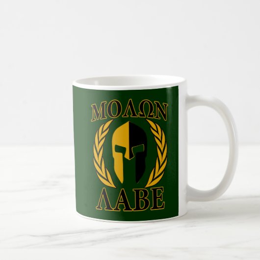 Molon Labe Spartan Laurels op Forest Green Koffiemok (Rechts)