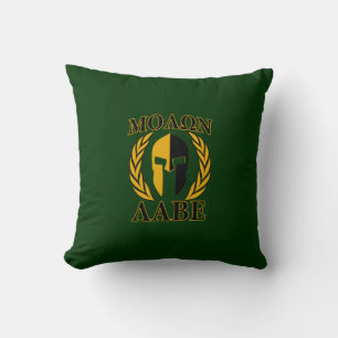 Molon Labe Spartan Laurels op Forest Green Kussen