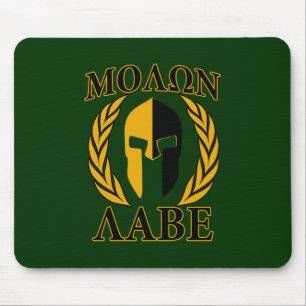 Molon Labe Spartan Laurels op Forest Green Muismat