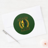 Molon Labe Spartan Laurels op Forest Green Ronde Sticker (Envelop)
