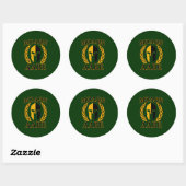 Molon Labe Spartan Laurels op Forest Green Ronde Sticker (Vel)