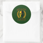 Molon Labe Spartan Laurels op Forest Green Ronde Sticker (Tas)