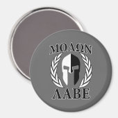 Molon Labe Spartan Mask Armor Laurels Monochrome Magneet (Voorkant / Achterkant)