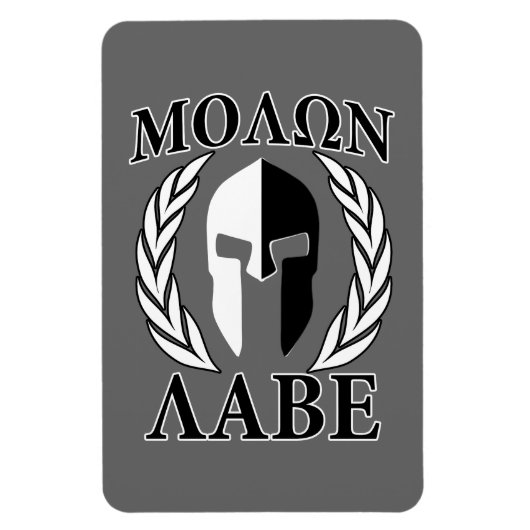 Molon Labe Spartan Mask Armor Laurels Monochrome Magneet (Verticaal)
