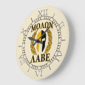 Molon Labe Spartan Mask Laurels beige Dial Grote Klok (Hoek)