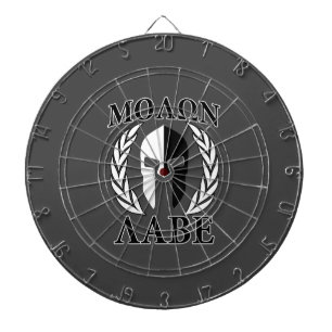 Molon Labe Spartan Mask Laurels Black & White Dartbord