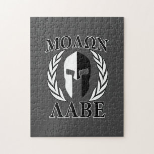 Molon Labe Spartan Mask Laurels Black & White Legpuzzel
