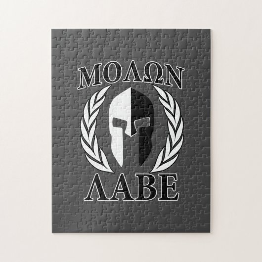 Molon Labe Spartan Mask Laurels Black & White Legpuzzel (Verticaal)