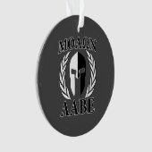 Molon Labe Spartan Mask Laurels Black & White Ornament (voorkant)