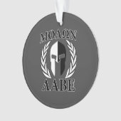 Molon Labe Spartan Mask Laurels Black & White Ornament (voorkant)