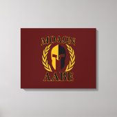 Molon Labe Spartan Mask Laurels Burgundy Canvas Afdruk (Voorkant)