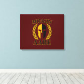 Molon Labe Spartan Mask Laurels Burgundy Canvas Afdruk (Insitu (Houten vloer))