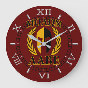 Molon Labe Spartan Mask Laurels Burgundy Dial Grote Klok