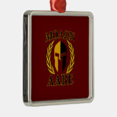Molon Labe Spartan Mask Laurels Burgundy Red Metalen Ornament (Rechts)