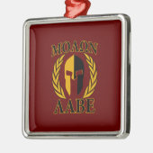 Molon Labe Spartan Mask Laurels Burgundy Red Metalen Ornament (Links)