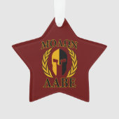 Molon Labe Spartan Mask Laurels Burgundy Red Ornament (voorkant)