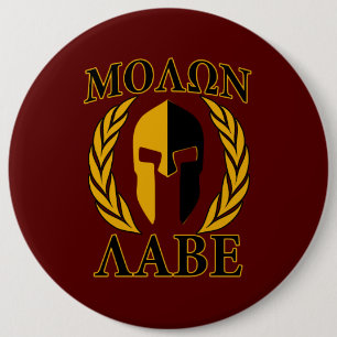 Molon Labe Spartan Mask Laurels Burgundy Ronde Button 6,0 Cm