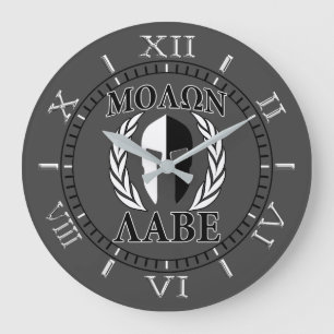 Molon Labe Spartan Mask Laurels Charcoal Dial Grote Klok