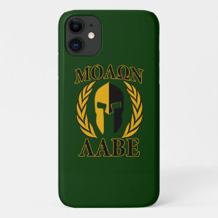 Molon Labe Spartan Mask Laurels Gold iPhone 11 Hoesje