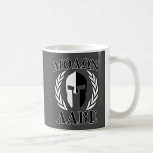 Molon Labe Spartan Mask Laurels Monochrome Koffiemok