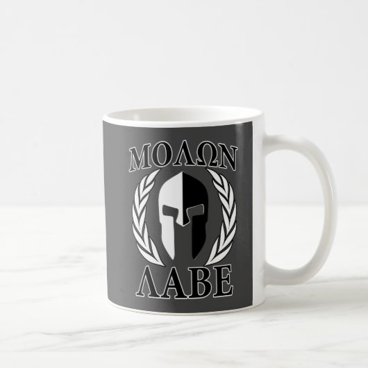 Molon Labe Spartan Mask Laurels Monochrome Koffiemok (Rechts)