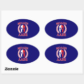 Molon Labe Spartan Mask Laurels Navy Blue Ovale Sticker (Vel)