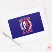 Molon Labe Spartan Mask Laurels Navy Blue Rechthoekige Sticker (Envelop)