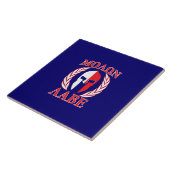 Molon Labe Spartan Mask Laurels Navy Blue Tegeltje (Zijkant)