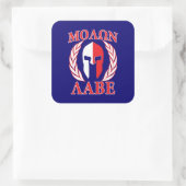 Molon Labe Spartan Mask Laurels Navy Blue Vierkante Sticker (Tas)