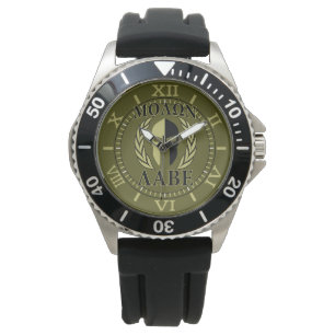Molon Labe Spartan Mask Laurels Olive Green Dial Horloge
