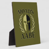 Molon Labe Spartan Mask Laurels Olive Green Fotoplaat (Zijkant)