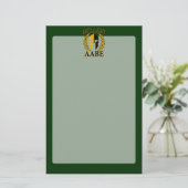 Molon Labe Spartan Mask Laurels on Green Briefpapier (Staand voorkant)