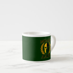 Molon Labe Spartan Mask Laurels on Green Espresso Kop