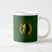 Molon Labe Spartan Mask Laurels on Green Grote Koffiekop (Rechts)