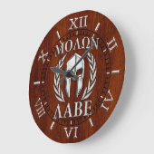 Molon Labe Spartan Mask Laurels Silver Dial Grote Klok (Hoek)