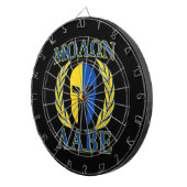 Molon Labe Spartan Mask Laurels Yellow Blue Dartbord (Voorkant Rechts)