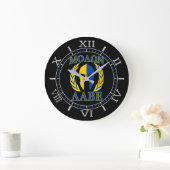 Molon Labe Spartan Mask Laurels Yellow Blue Dial Grote Klok (Huis)