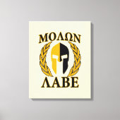 Molon Labe Spartan Masker Laurels beige Accent Canvas Afdruk (Voorkant)