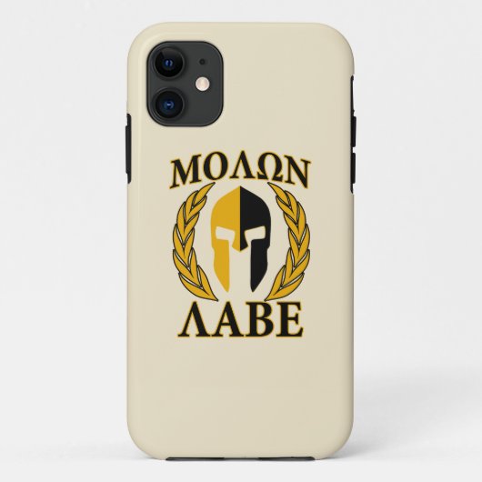 Molon Labe Spartan-masker Laurels beige Decor Case-Mate iPhone Case (Achterkant)