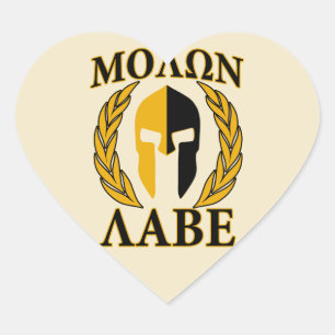 Molon Labe Spartan-masker Laurels beige Decor Hart Sticker