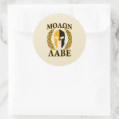 Molon Labe Spartan-masker Laurels beige Decor Ronde Sticker (Tas)