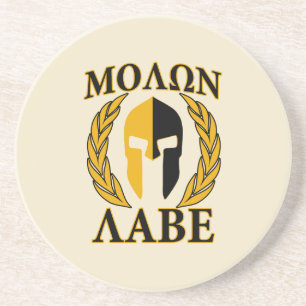 Molon Labe Spartan-masker Laurels beige Decor Zandsteen Onderzetter