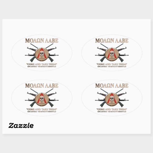 Molon Labe - Spartan Shield Ovale Sticker (Vel)