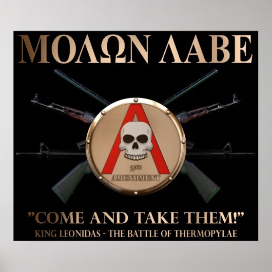 Molon Labe - Spartan Shield Poster (Voorkant)