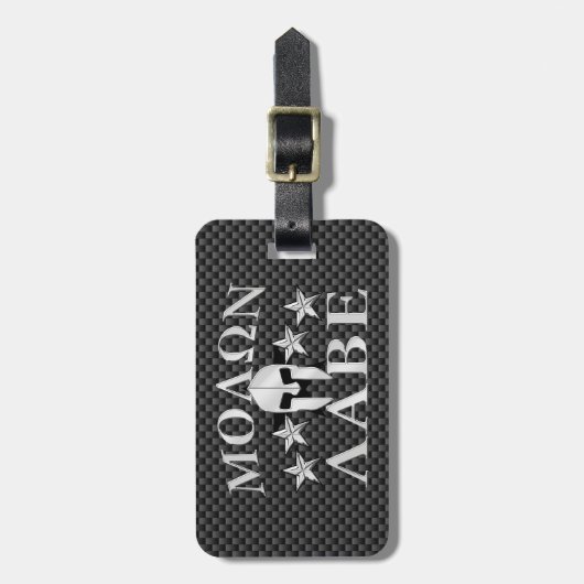 Molon Labe Spartan Warrior 5 sterren Bagagelabel (Voorkant verticaal)