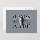 Molon Labe Spartan Warrior 5 sterren Black White Briefkaart (Voorkant / Achterkant)