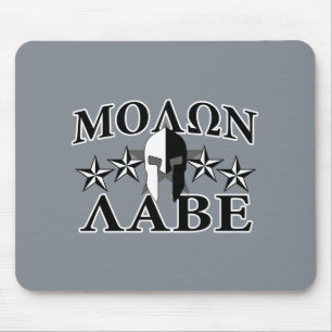Molon Labe Spartan Warrior 5 sterren Black White Muismat