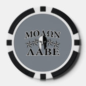 Molon Labe Spartan Warrior 5 sterren Black White Pokerchips (Voorkant)